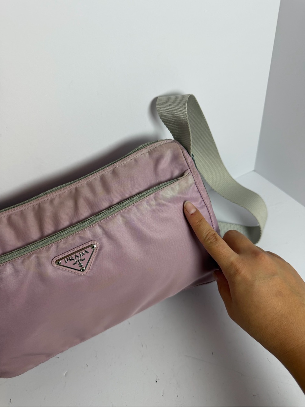 Prada Tessuto Soft Pink Hue Nylon Shoulder Crossbody Bag - Picture 2 of 16